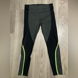 Athleta High Waisted Leggings, Black-Gray-Green, LT